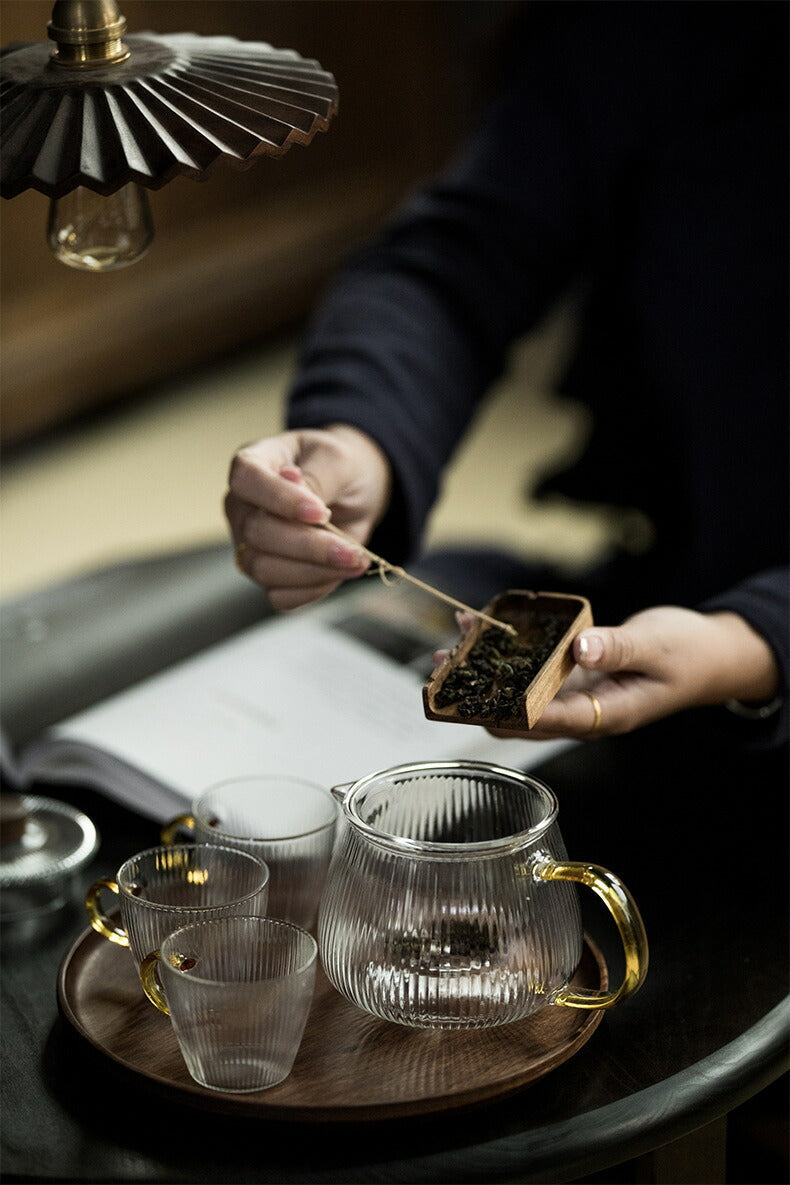 なつめ 直火 新作 耐熱ガラス ティーポット 筋紋 筋入 ガラス ガラスポット ガラス急須 小 500ml 600ml 茶こし付き 木製つまみ 紅茶ポット コーヒーサーバー コーヒーポット ガラスピッチャー 片口 酒器 ハーブティー ポット アフタヌーンティー 母の日 プレゼント IwaiLoft