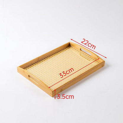 竹&藤 トレー 藤編み 長角膳 20cm 30cm 35cm 40cm 丸形 角型 お盆 天然竹 北欧 おしゃれ 竹製トレー ティートレー カフェトレー 配膳トレー ナチュラル シンプル ナチュラル トレイ お盆 スタッキング 収納 業務用 ランチョンマット 自然素材 ラタン編みトレー IwaiLoft