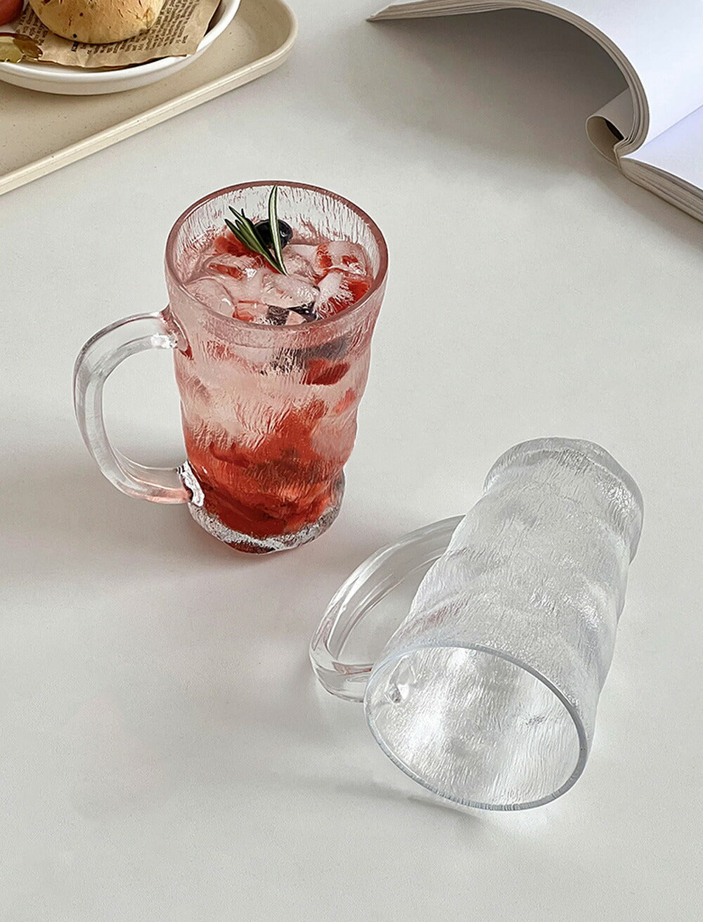 「氷河」紅茶マグカップ 珈琲 耐熱ガラス グラス コップ ティーカップ コーヒーカップ ガラスマグ おしゃれ シンプル 食器 クリア お酒 酎ハイ コーヒーカップ ホット 生ビール コーヒー 紅茶 日本風食器  来客 新生活 父 クリスマス ギフト プレゼント iwailoft