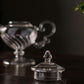 IwaiLoft 十卿 Glass Art 工芸作家作品 耐熱ガラス 夢 ティーポット 高台 ガラス 急須 430ml  ガラス製ポット 紅茶ポット お茶ポット ガラスポット 花茶 工芸茶 ハーフティー に健康茶器 アフターティー お家ティータイム  母の日プレゼント 化粧箱付き