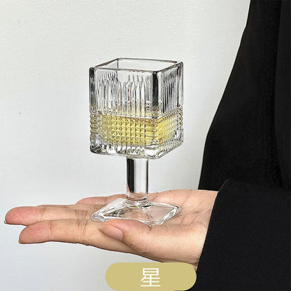 Freefour・SNSで話題 グラス ガラス ゴブレット 高足 脚付グラス 四方 角型 デザートカップ コーヒーグラス アイスクリームコップ フリーカップ ワイングラス ブランデーグラス シャンパングラス ティーコップ ティーグラス カクテルグラス 母の日 プレゼント IwaiLoft