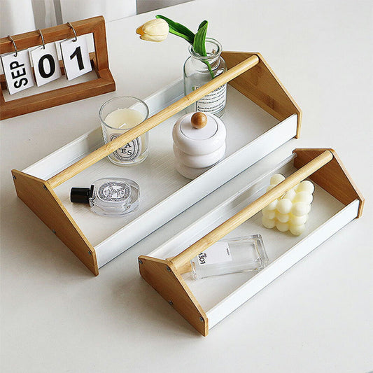 北欧 持ち運ぶ ハンドル付小物整理ケース 深型トレー 金属 竹製 取っ手付 小物収納ボックス 卓上収納ケース デスクオーガナイザー 小物入れ 工具箱 黒収納 白収納 手提げ 収納ケース 収納ボックス ハンドル付き 四角 漆塗り 行楽弁当箱 収納箱 アルミ アウトドア IwaiLoft