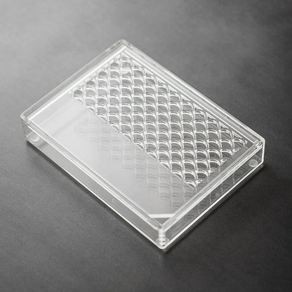 深型 貯水トレー 収納ケース＆トレー アクリル 配膳トレー 小サイズ 長角膳 22cm 茶台 ディスプレイ トレー トレイ カフェトレー 透明 ティートレー 皿 コースター プレート敷台 受け台 茶盤 中国 茶器 収納 茶芸 インテリア IwaiLoft