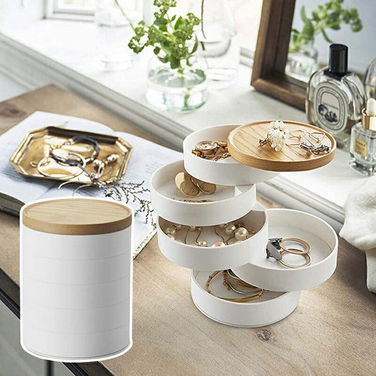 Ring Case 回転 ピアスケース アクセサリーボックス 仕分け 5段 アクセサリー 収納ケース 指輪ケース リングケース ピアス 収納 時計ケース ウォッチケース 腕時計収納ボックス おしゃれ アクセサリーケース 指輪収納 リングボックス 彼女 母の日 プレセント IwaiLoft