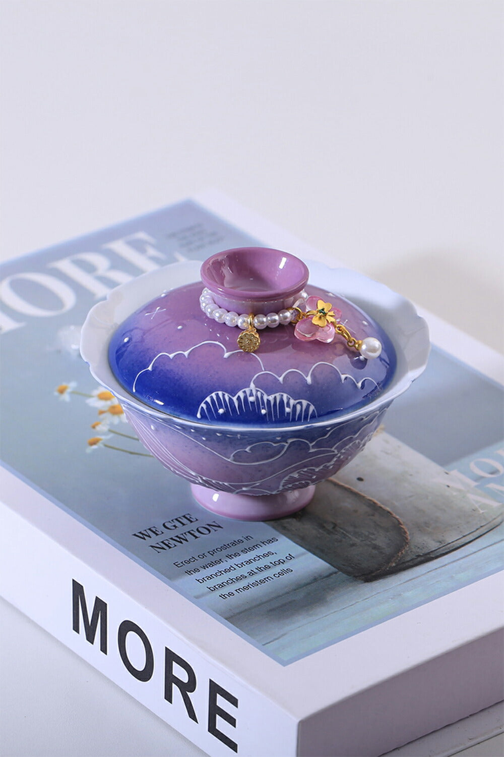 金魚・夢！ 蓋物 蓋付碗 珍味入れ 宝瓶 蓋碗 湯冷まし パーブル 紫 茶器 磁器 中国茶器 台湾茶器 紅茶 緑茶 シノワズリ 茶器 スープ椀 スープボウル 蓋付 グラス 菓子椀 ボウル 茶碗 宝瓶 フリーカップ お碗 抹茶茶碗 茶碗蒸し 茶芸  母の日 ギフト IwaiLoft