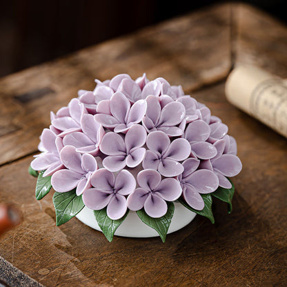 Hydrangea 紫陽花 アロマディッシュ 花のオブジェ アートフラワー 枯れないお花 磁器 お香・線香立て アジサイ ハイドランジア 花型 お香立て 香立 お香置き 置物 陶磁器 あじさい インテリア 鎮紙 文房具 茶遊 工芸品 縁起物 母の日 誕生日 贈り物 IwaiLoft