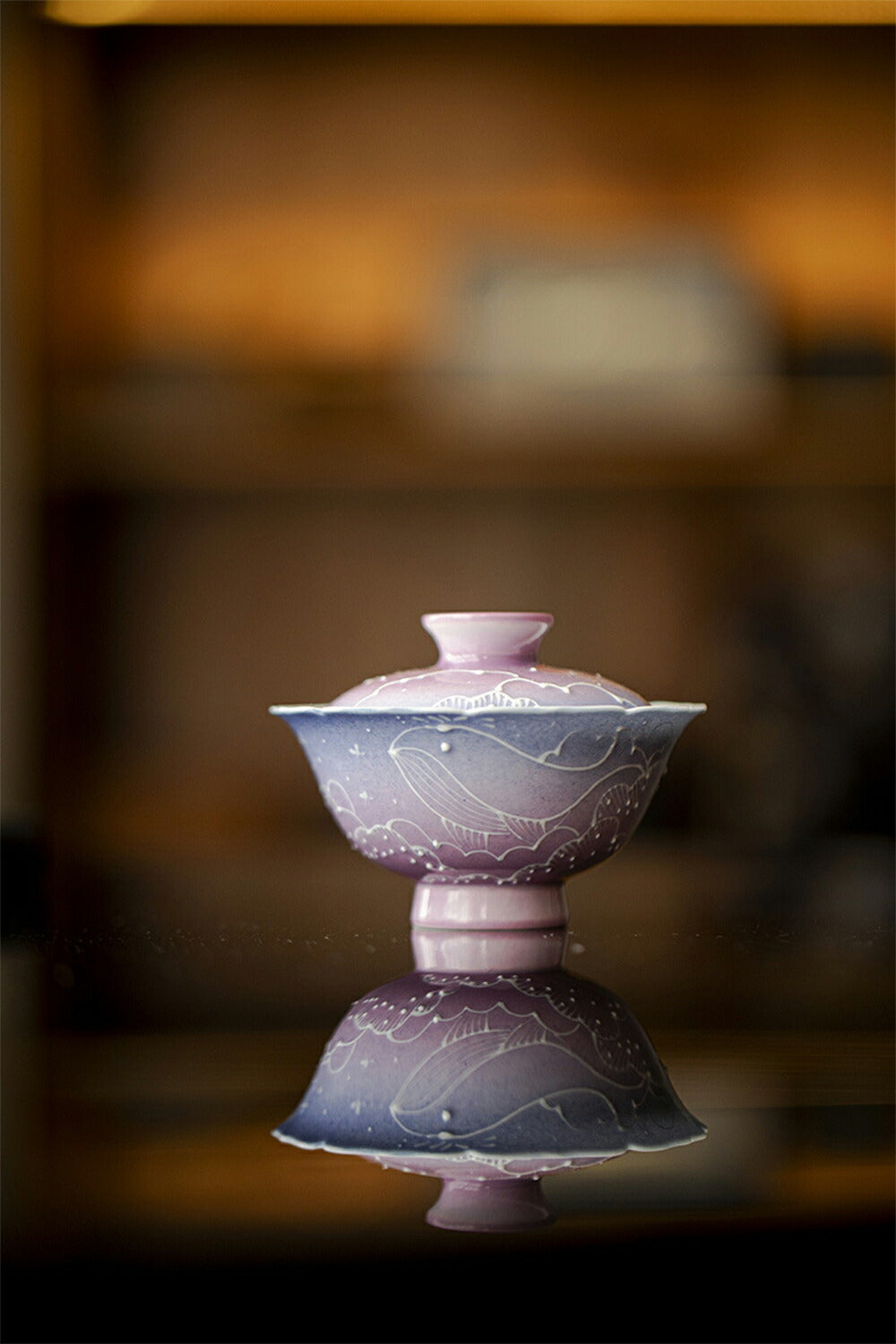 金魚・夢！ 蓋物 蓋付碗 珍味入れ 宝瓶 蓋碗 湯冷まし パーブル 紫 茶器 磁器 中国茶器 台湾茶器 紅茶 緑茶 シノワズリ 茶器 スープ椀 スープボウル 蓋付 グラス 菓子椀 ボウル 茶碗 宝瓶 フリーカップ お碗 抹茶茶碗 茶碗蒸し 茶芸  母の日 ギフト IwaiLoft