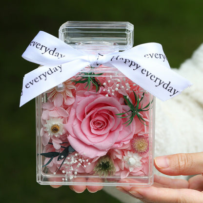 IwaiLoft ずっと咲く花 プリザーブドフラワー ギフト 花束 バラ プレゼント 枯れないお花 プリザーブドフラワー ボックス inキューブ アクリルボックス 透明 母の日 誕生日 プレゼント・お祝い・発表会・贈り物に彼女 妻 ギフト 誕生日 結婚祝い 退職祝い・送別会 インテリア