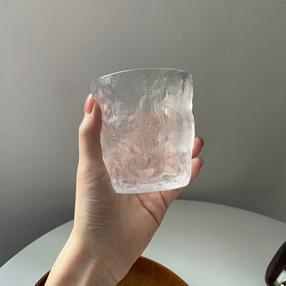 「氷河」紅茶マグカップ 珈琲 耐熱ガラス グラス コップ ティーカップ コーヒーカップ ガラスマグ おしゃれ シンプル 食器 クリア お酒 酎ハイ コーヒーカップ ホット 生ビール コーヒー 紅茶 日本風食器  来客 新生活 父 クリスマス ギフト プレゼント iwailoft