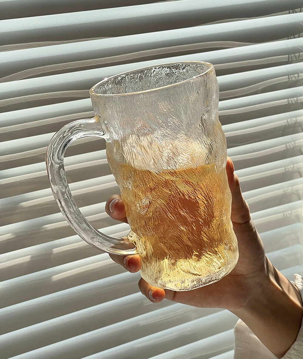 「氷河」紅茶マグカップ 珈琲 耐熱ガラス グラス コップ ティーカップ コーヒーカップ ガラスマグ おしゃれ シンプル 食器 クリア お酒 酎ハイ コーヒーカップ ホット 生ビール コーヒー 紅茶 日本風食器  来客 新生活 父 クリスマス ギフト プレゼント iwailoft