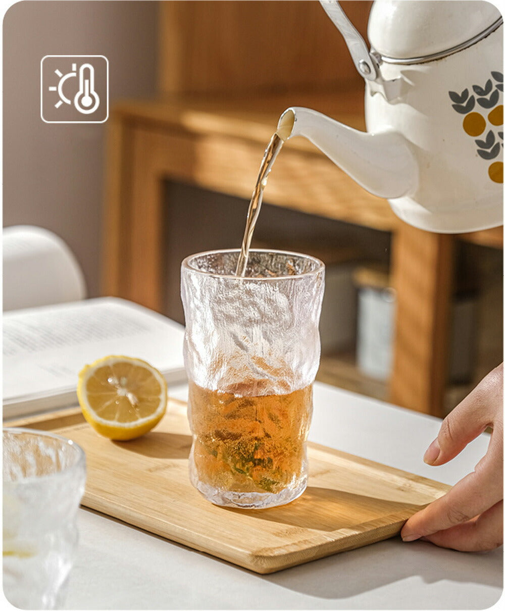 「氷河」紅茶マグカップ 珈琲 耐熱ガラス グラス コップ ティーカップ コーヒーカップ ガラスマグ おしゃれ シンプル 食器 クリア お酒 酎ハイ コーヒーカップ ホット 生ビール コーヒー 紅茶 日本風食器  来客 新生活 父 クリスマス ギフト プレゼント iwailoft