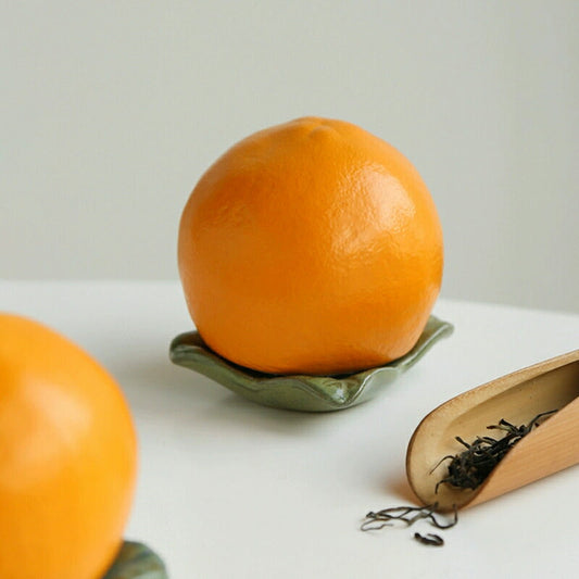 本物そっくり オレンジの形 茶筒 茶入 棗 かわいい 小 茶の箱 小鉢 蓋付 キャニスター コーヒー豆 コーヒーキャニスター 珈琲キャニスター 蓋物 お菓子 茶葉 保存容器 豆入れ 果物 食器 防湿保存 オレンジの置物 インテリア 雑貨 IwaiLoft