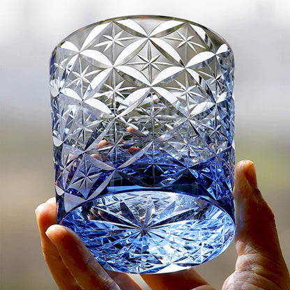 IwaiLoft 栄耀 切子 ウイスキー ロックグラス 6色 切子タンブラー キリコ 湯呑み 焼酎グラス 硝子 食器 ウイスキー 切子コップ 酒器 ブランデーグラス 食洗機対応 ガラス 日本酒 お祝い 父の日 敬老の日 母の日　男性 メンズ プレゼント用 220ml