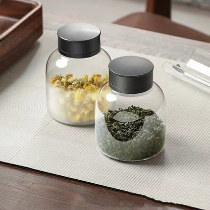 Glass Canister 耐熱ガラス キャニスター 棗 茶筒 かわいい ガラス 小鉢 合金蓋付 金属蓋 ダブル蓋 砂糖入れ 調味料ポット 砂糖ポット 耐熱 ガラス コーヒーキャニスター 珈琲キャニスター 珍味入れ 一輪挿し 蓋つき小鉢 蓋物 茶入 お菓子 茶葉 保存容器 防湿 IwaiLoft