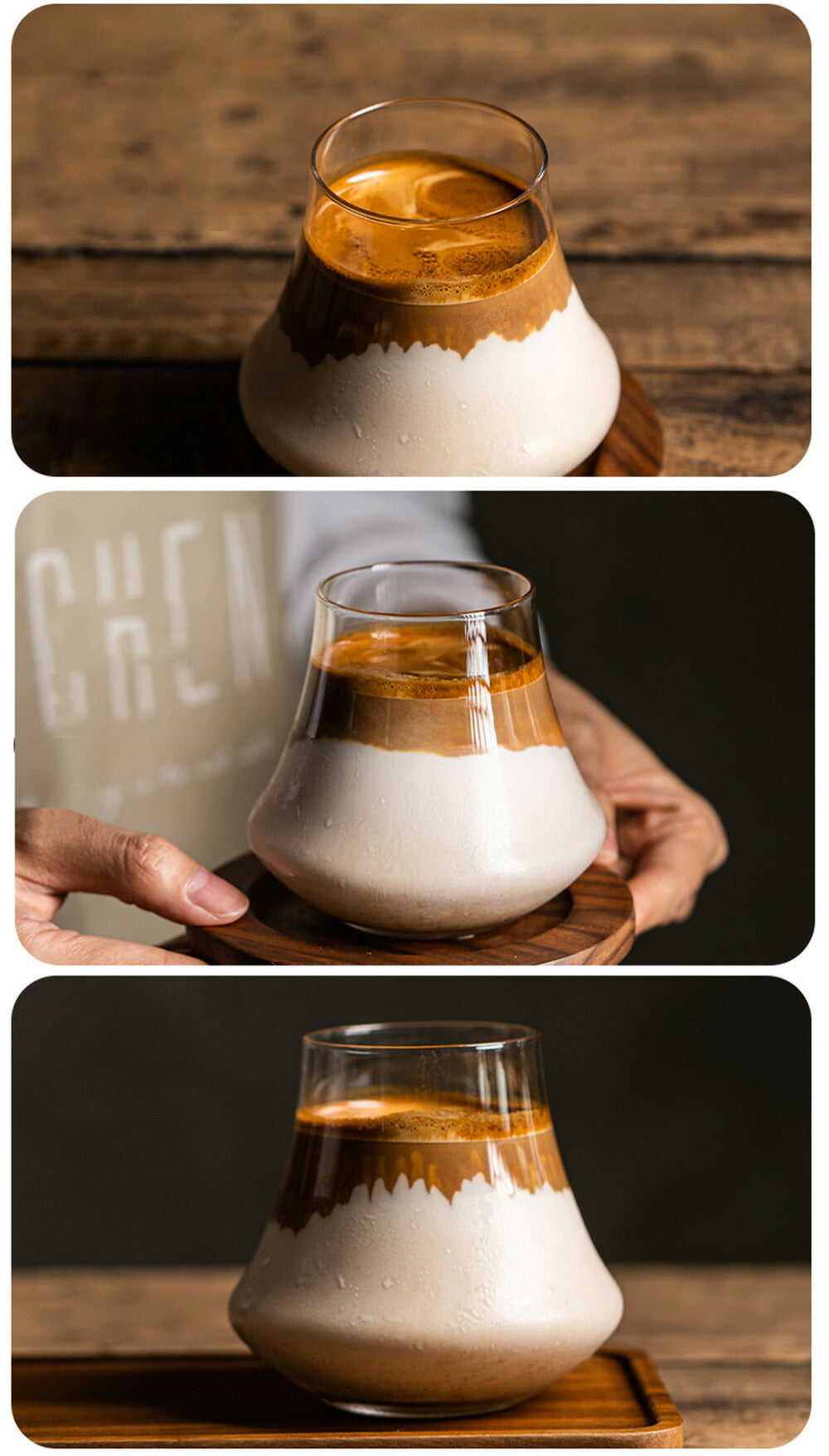 iwailoft 富士山形 グラス タンブラー 320ml 火山 耐熱グラス  デザートアイスコーヒー ガラスコップ ガラスコップ クリア 透明 硝子 ロックグラス おしゃれ お酒 ビールグラス ビアグラス タンブラー 家飲み グッズ おしゃれ ギフト　お買いセット クリスマス プレゼント