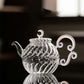 Glass Art 新月 耐熱ガラス ティーポット ガラス 急須 ガラスティーポット 350ml ガラス製ポット 紅茶ポット お茶ポット 茶器 耐熱ポット ハンドメイド ガラスポット 花茶 工芸茶 アフターティー ティータイム IwaiLoft 母の日 プレゼント