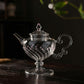 IwaiLoft 十卿 Glass Art 工芸作家作品 耐熱ガラス 夢 ティーポット 高台 ガラス 急須 430ml  ガラス製ポット 紅茶ポット お茶ポット ガラスポット 花茶 工芸茶 ハーフティー に健康茶器 アフターティー お家ティータイム  母の日プレゼント 化粧箱付き