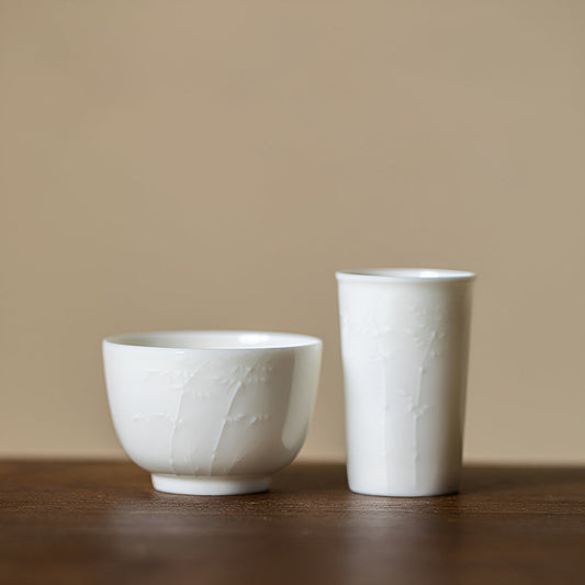 IwaiLoft 白玉 湯呑 25ml 35ml 1客 茶杯 茶器 湯のみ 湯呑み お茶 カップ コップ 来客用 お茶用品 ティーウェア 中国茶器 台湾茶器 贈り物にも 食洗機対応 電子レンジ対応