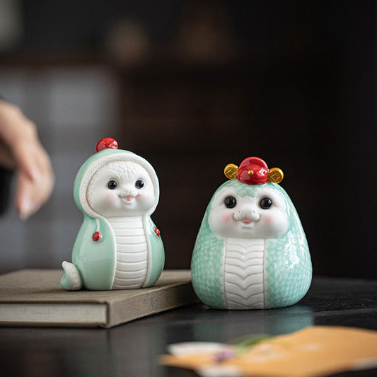 開運祈願 蛇 2025年 縁起もの 新年  ヘビ 陶磁器 蛇の置物 青 風水 蛇 置物 合金 風水グッズ 玄関 干支の蛇置物 干支の置物 蛇置物  金運祈願 願 風水グッズ 風水アイテム【干支 置物 蛇】【正月飾り】IwaiLoft