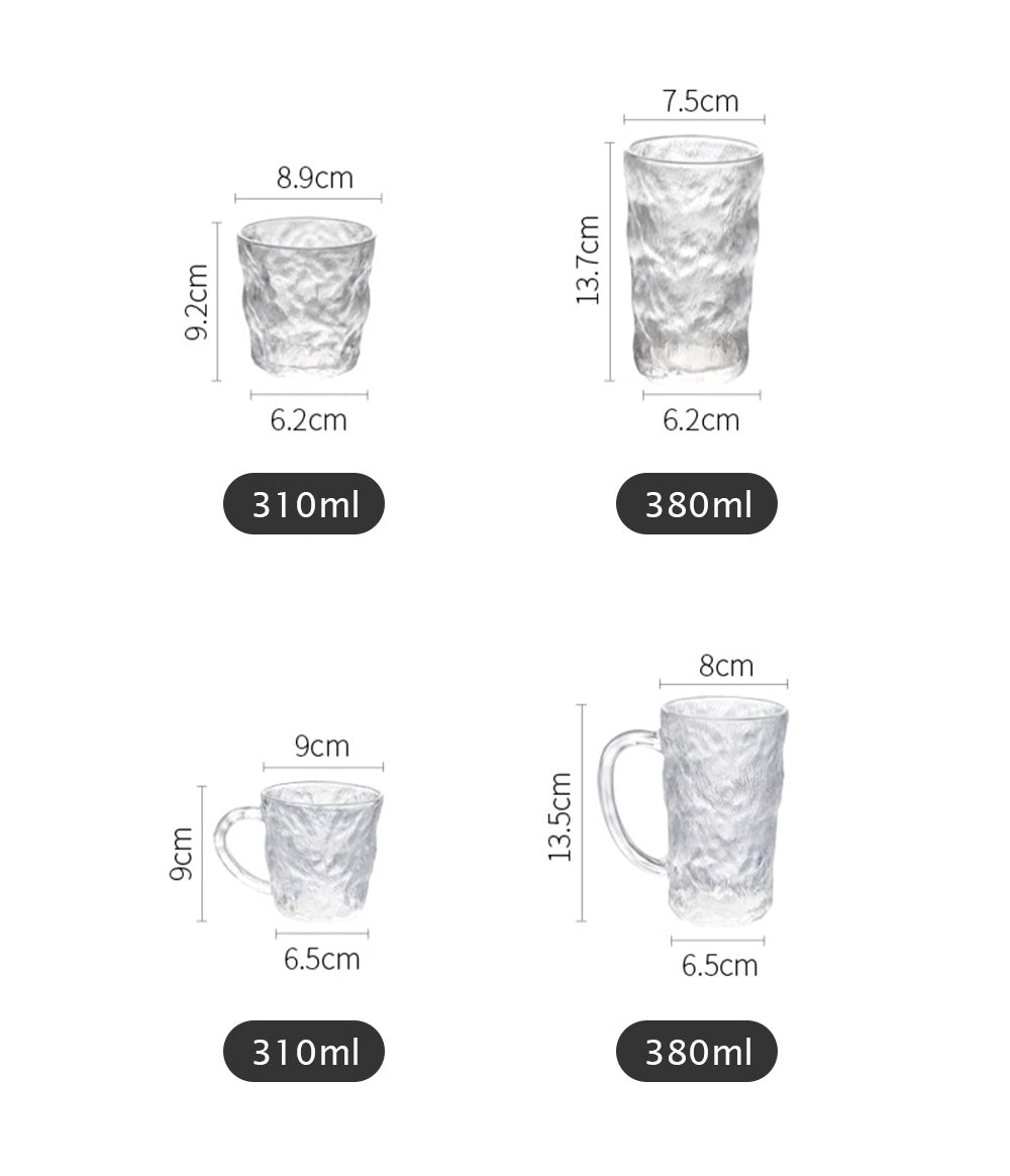 「氷河」紅茶マグカップ 珈琲 耐熱ガラス グラス コップ ティーカップ コーヒーカップ ガラスマグ おしゃれ シンプル 食器 クリア お酒 酎ハイ コーヒーカップ ホット 生ビール コーヒー 紅茶 日本風食器  来客 新生活 父 クリスマス ギフト プレゼント iwailoft