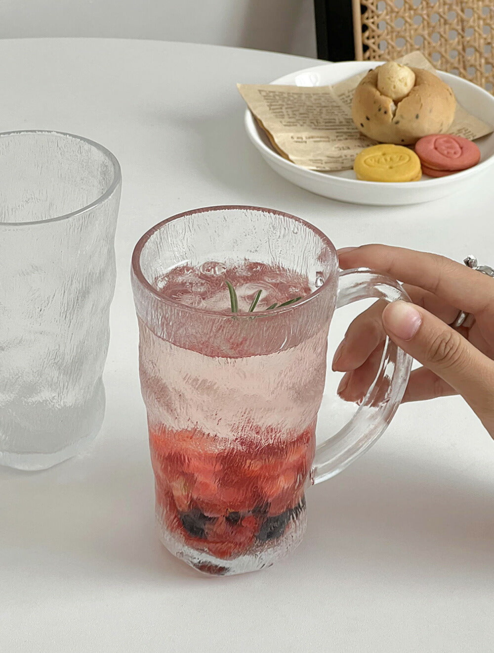 「氷河」紅茶マグカップ 珈琲 耐熱ガラス グラス コップ ティーカップ コーヒーカップ ガラスマグ おしゃれ シンプル 食器 クリア お酒 酎ハイ コーヒーカップ ホット 生ビール コーヒー 紅茶 日本風食器  来客 新生活 父 クリスマス ギフト プレゼント iwailoft