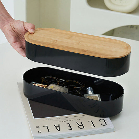 長型 木目調 小物整理ケース 長型 小物収納ボックス リモコン収納 卓上収納ケース 文房具 卓上 整理整頓 メイク 手芸 デスク収納 文具収納 おしゃれ コスメ メイク収納 リモコンラック 机上 ペン 箸置き 小物入れ 工具箱 黒収納 白収納 収納ケース 収納ボックス  IwaiLoft