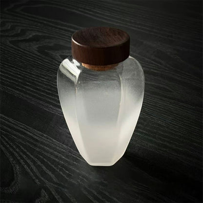 美人肩・六角 小箱 ガラスキャニスター 茶筒 茶入 珈琲キャニスター 耐熱ガラス ミニ 小 おしゃれ コーヒー豆 保存容器 ガラス ビン 木蓋 お菓子 日本茶 緑茶 茶葉 糖 香料 保存 調味料入れ 茶考具 珈琲豆 キャニスター 耐熱ガラス お茶入れ Tea 保存缶 生地缶 平缶 IwaiLoft