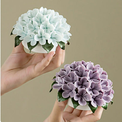 Hydrangea 紫陽花 アロマディッシュ 花のオブジェ アートフラワー 枯れないお花 磁器 お香・線香立て アジサイ ハイドランジア 花型 お香立て 香立 お香置き 置物 陶磁器 あじさい インテリア 鎮紙 文房具 茶遊 工芸品 縁起物 母の日 誕生日 贈り物 IwaiLoft