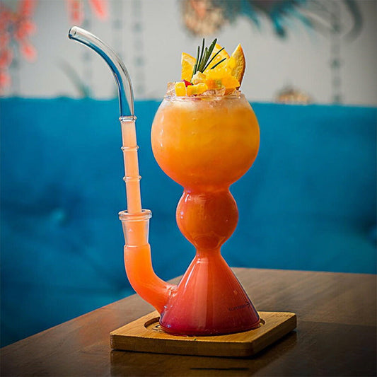 プロがおすすめ ワイン＆カクテル グラス 丸形 球状 ボール グラス 310ml ストロー付き コップ カクテルグラス 赤ワイン 白ワイン シャンパングラス ウィスキーグラス マティーマルガリータ グラス 割烹 懐石 料亭 飲食店 IwaiLoft