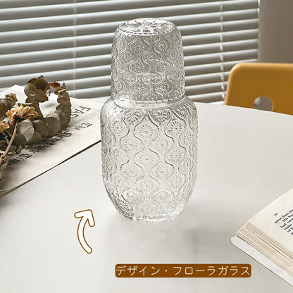 グラス&冷水筒 ガラスサーバー 小 ガラスポット モーニンググラス ピッチャー 440ml 150ml コーヒーサーバー 麦茶ポット ウォーターピッチャー ウォーターカラフェ 小 透明 フローラガラス ジャグ 水差し ドリンクピッチャー ピクルスポット 一人暮らし IwaiLoft