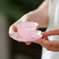 2点以上送無！夢のグラス ガラス 花形 25ml ガラスコップ ソーサー セット ガラス コースター おちょこ ローグラス 冷茶グラス ティーグラス ぐい?み ガラス小鉢 珍味入れ 小付 ミニボール 豆鉢 ガラス食器 電子レンジOK 来客用 誕生日プレゼント お祝い IwaiLoft