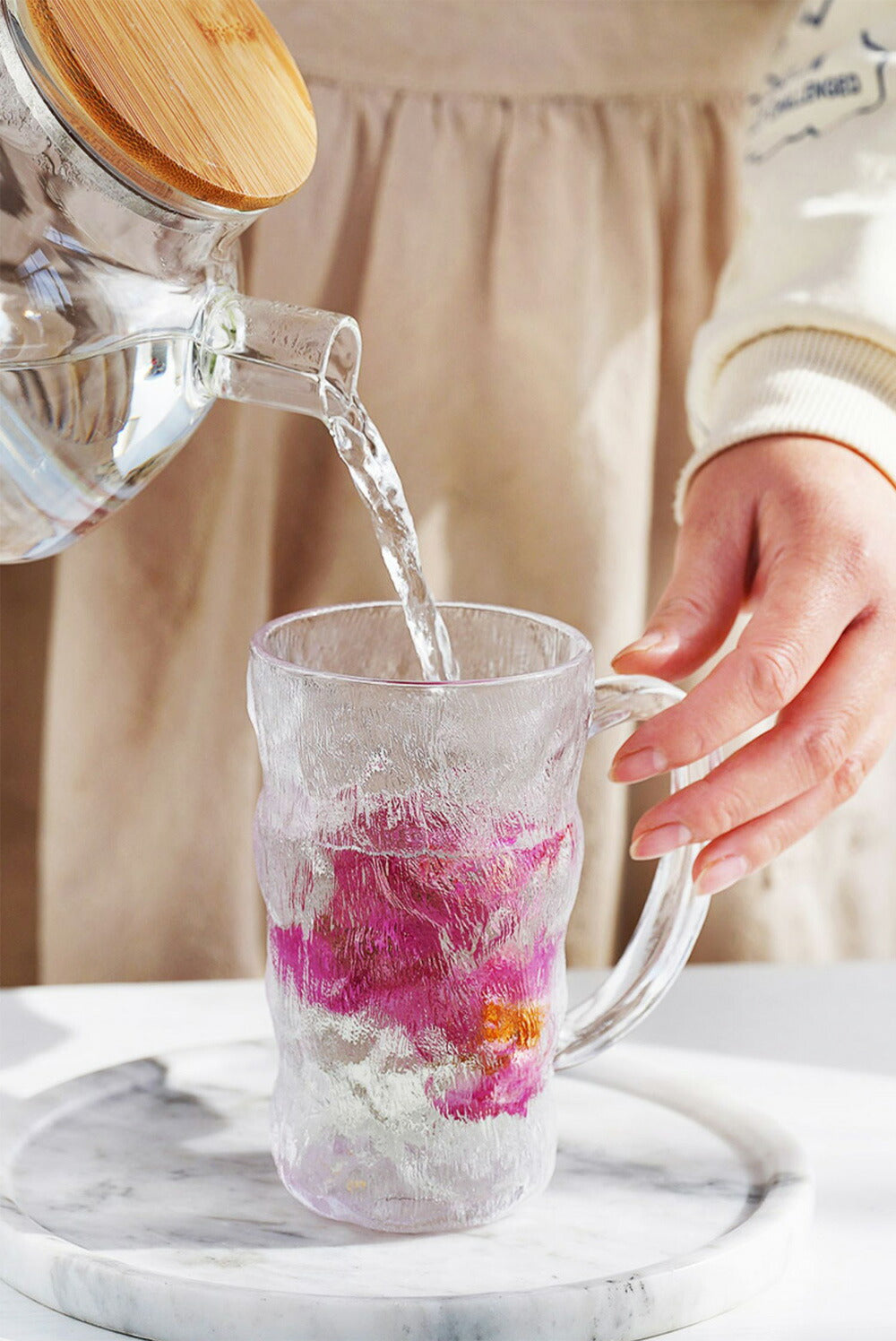 「氷河」紅茶マグカップ 珈琲 耐熱ガラス グラス コップ ティーカップ コーヒーカップ ガラスマグ おしゃれ シンプル 食器 クリア お酒 酎ハイ コーヒーカップ ホット 生ビール コーヒー 紅茶 日本風食器  来客 新生活 父 クリスマス ギフト プレゼント iwailoft