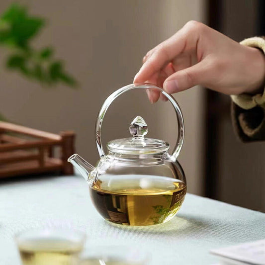 丸ちゃん 耐熱ガラス ティーポット 350ml ガラス急須 ガラスティーポット ガラス製ポット 手作り 紅茶ポット お茶ポット ガラスポット 醬油ポット 醬油差し 一人暮らし アフターティー ティータイム お茶の時間 母の日プレゼント 敬老の日 ギフト IwaiLoft