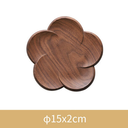 IwaiLoft 美しい木目 「梅」 コースター 木製 ウールナット クローバー 豆皿 茶托 茶たく 茶敷 おしゃれ カップ グラス ソーサー 受け皿 小皿 プレート 木皿 ミニ トレー トレイ 北欧 天然木 アクセサリー収納 小物入れ ティートレー お家カフェ 母の日 プレゼント