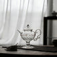 IwaiLoft 十卿 Glass Art 工芸作家作品 耐熱ガラス 夢 ティーポット 高台 ガラス 急須 430ml  ガラス製ポット 紅茶ポット お茶ポット ガラスポット 花茶 工芸茶 ハーフティー に健康茶器 アフターティー お家ティータイム  母の日プレゼント 化粧箱付き