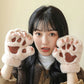 ネコ肉球 手袋 かわいい 暖かい 防寒 冬 ミトン 指なし もこもこ 女性 レディース 冬物 手袋 スマートフォン対応　秋冬 防風 防寒 学生 通勤 通学 自転車 アウトドア ファー 暖かい イベント ミトン手袋「選べる福袋対象」kiyokyou