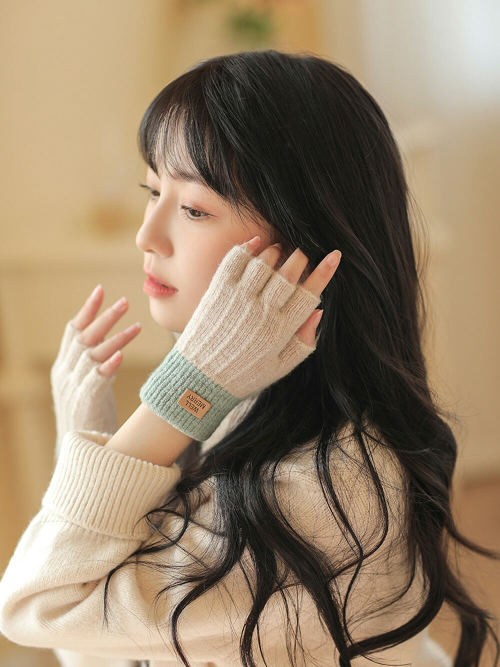 【2点で20％off】 指なし 手袋 レディース  かわいい 暖かい ニット 指先カット ハンドウォーマー ちくちくしない  全6色 女性 ウイルス対策 接触感染対策 在宅勤務 テレワーク 手荒れ てぶくろ 防寒 暖かい 通勤 通学 秋冬 クリスマス プレゼント「選べる福袋対象」kiyokyou