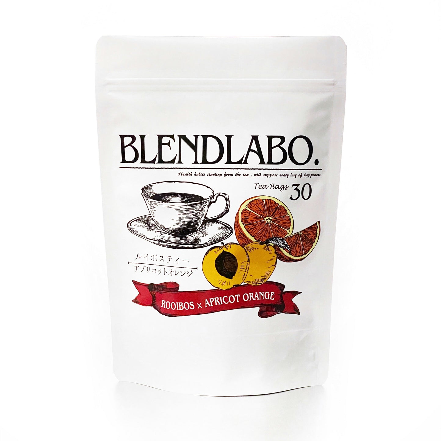 フレーバーティー ルイボスティー アプリコットオレンジ 送料無料 ノンカフェイン ティーバッグ 30包 ふくちゃ アプリコット オレンジ みかん Blend LABO. ふくちゃ