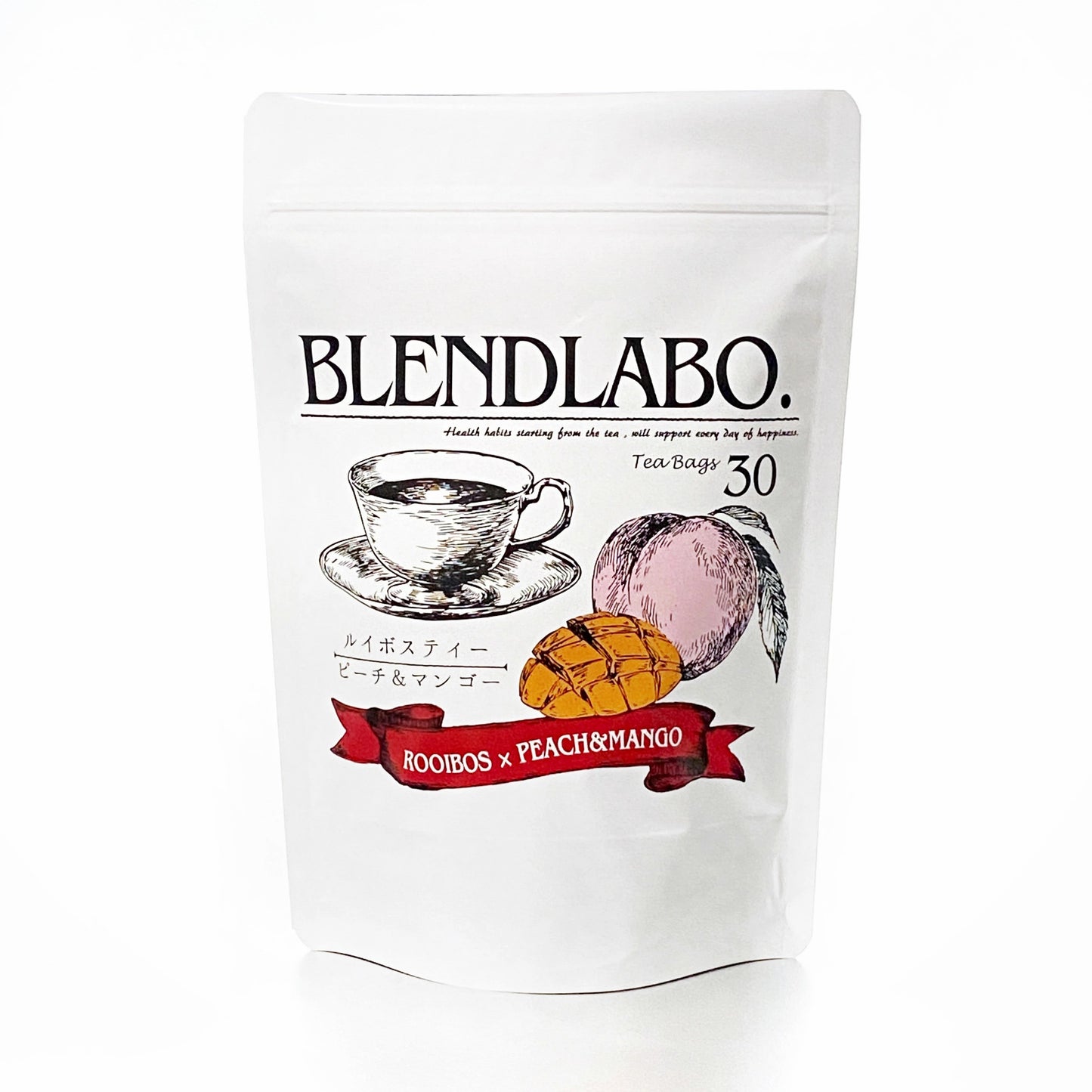 フレーバールイボスティー ルイボスピーチマンゴー30包 美容茶として人気のルイボスティーを使ったピーチマンゴー風味のお茶ですノンカフェインflavored tea｜rooibos 送料無料 ふくちゃ