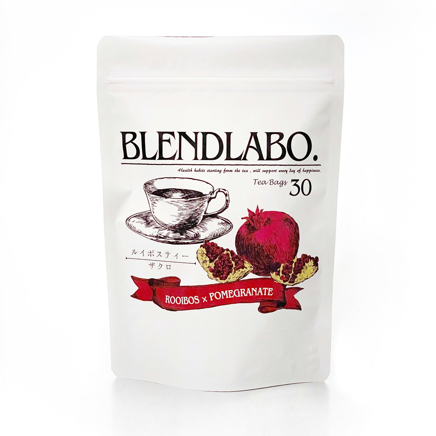 フレーバーティー ルイボスティー ザクロ 送料無料 ノンカフェイン ティーバッグ 30包 ふくちゃ ざくろ 柘榴 Blend LABO. ふくちゃ