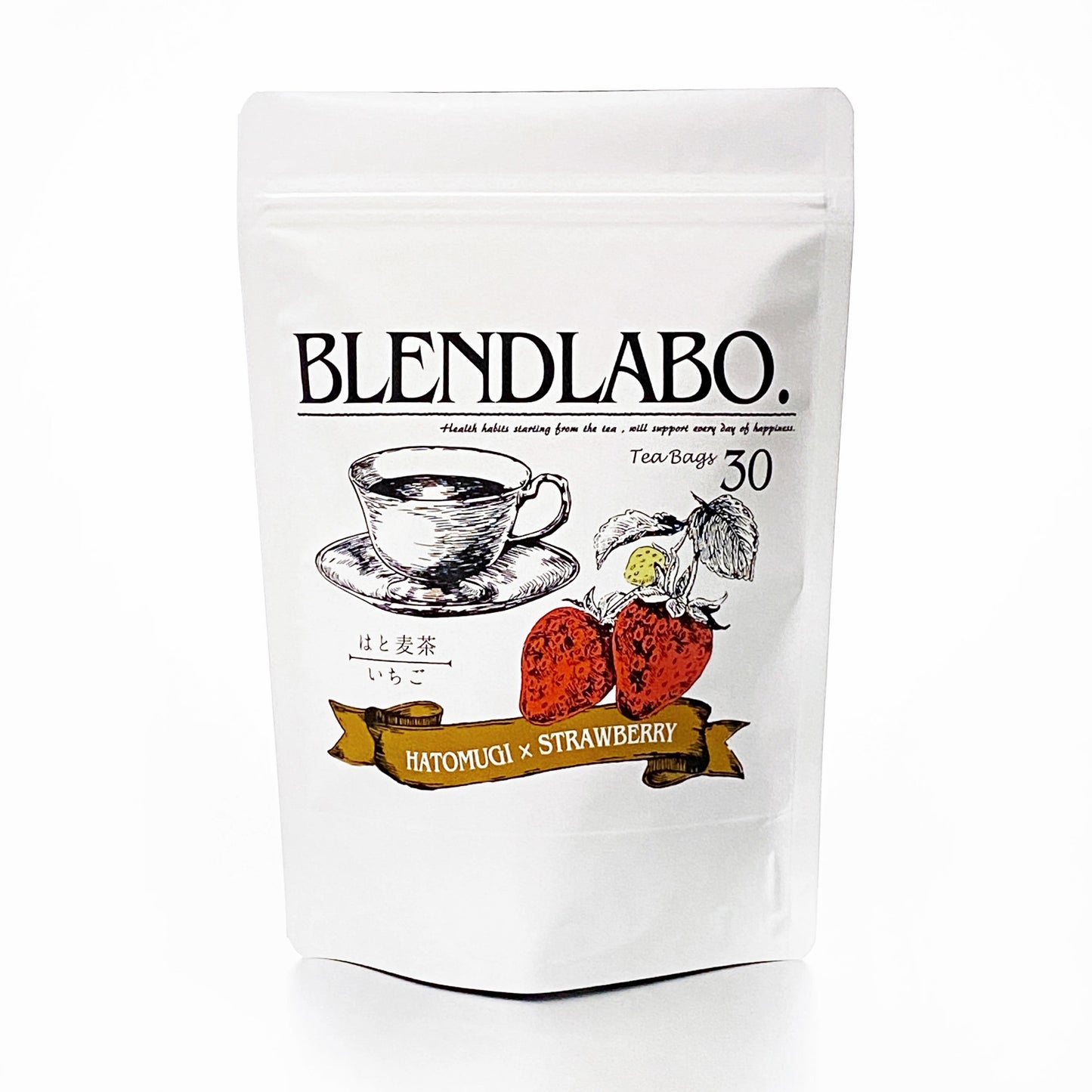 フレーバーティー はと麦茶 いちご30包ハト麦茶 国産はと麦茶 はとむぎ茶 を使ったいちご イチゴ 風味のお茶ですノンカフェインflavored tea｜hatomugiハトムギ 送料無料 ふくちゃ