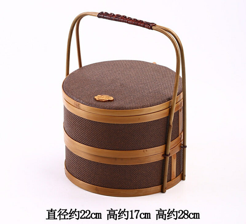 凛とした佇まいが美しいかご 竹 かご ハンドル付き 一段 二段 三段 重箱 丸 四角 漆塗り 手作り 行楽弁当箱 おせち 竹籠 バスケット手提げ アウトドア 竹かご ピクニックランチボックス お正月 迎春 花見 竹細工 和風収納 小物収納 茶道具 インテリア 清境Carft