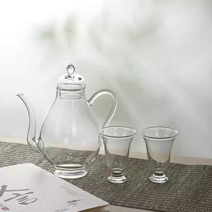 IwaiLoft 絶賛の人気 美人 ガラスティーポット 耐熱ガラス  450ml 700ml ティーポット セット グラス フリーカップ ガラスポット ガラス急須 紅茶ポット ガラスちろり だし汁ポット だし茶漬け ひつまぶし お茶 お酒 日本酒 中子 湯煎 ジャグ 母の日 敬老の日 ギフト