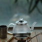 IwaiLoft New Teapot, Heat Resistant Glass, SUS Stainless Steel Tea Strainer, Glass Pot, Glass Teapot, Tior, Direct Fireable, Large Capacity, Nordic Leaf Teapot, Flower Tea, Half Tea, Tea Pot, IL-G1876 (1300mL, IH Compatible)