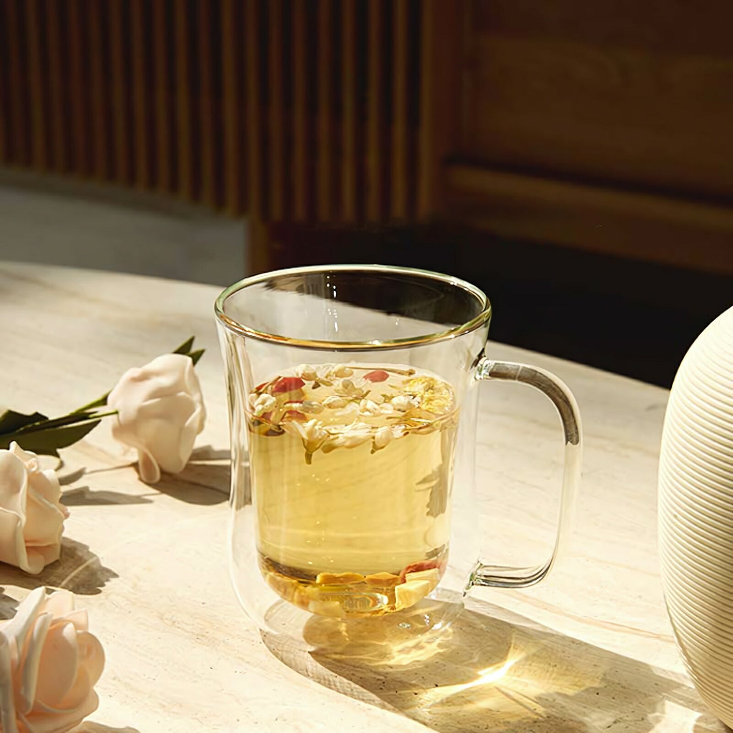 IwaiLoft 耐熱ガラス グラス ガラスマグ ダブルウォールグラス ガラスコップ ガラスカップ コーヒーカップ コーヒーマグ かわいい モーニングカップ ティーグラス 冷茶グラス 結露しにくい 電子レンジOK カフェコーヒー器具