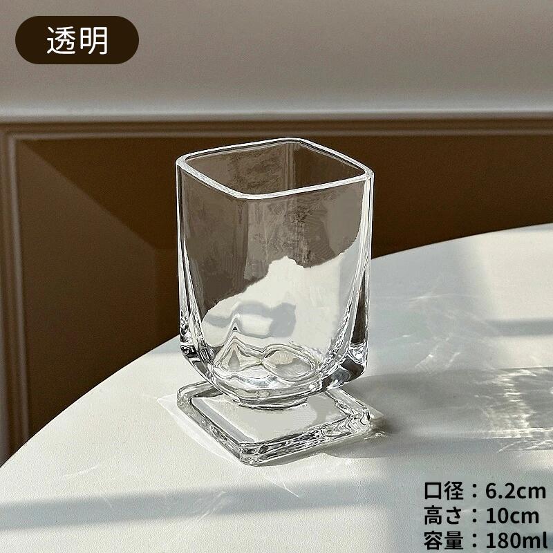 SNSで話題 レトロ風 かわいい脚付グラス 高級 ガラスコップ  日本酒 ゴブレット おしゃれ 四角形 ワイングラス 玉足 グラス   ワイン シャンパン カップ 北欧食器 ジュース コーヒー 紅茶コップ 大吟醸 梅酒 プレゼント 誕生日 贈り物 IwaiLoft