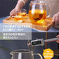 IwaiLoft Handmade Heat Resistant Glass Teapot with Tea Strainer Glass Pot Jumping Tea Pot Fruit Tea Leaf Tea Flower Tea Craft Tea Half Tea Direct Fireable Large Capacity IL-G1968 (Jujube, 600mL-1200mL)