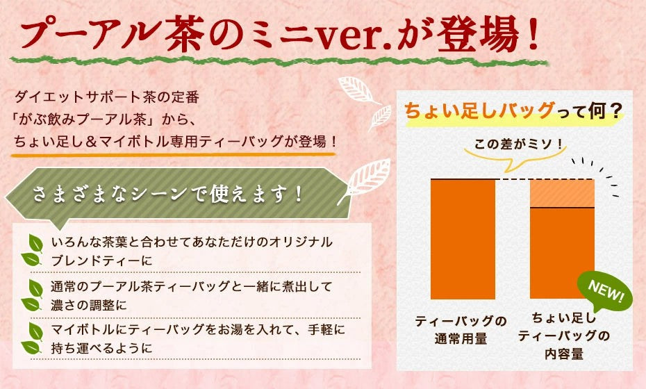 ミニ100包プーアル茶 ダイエット茶の定番 プーアール茶） ふくちゃのがぶ飲みプーアル茶（ティーバッグ　熟茶）カップやマイボトル等にどうぞ1.8g×100包メール便【送料無料】 ふくちゃ