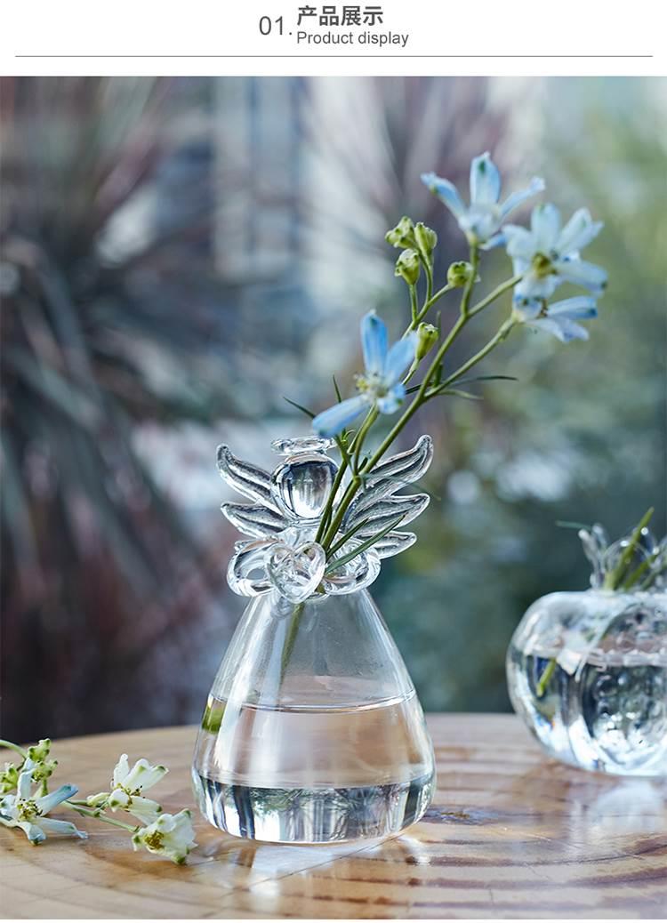 IwaiLoft 手作り 花瓶 ガラス ガラス花瓶 花器 一輪挿し フラワーベース ミニ 小 インテリア おしゃれ 水栽培 ボトル 天使 天 –  茶器・コーヒー用品を選ぶ IwaiLoft