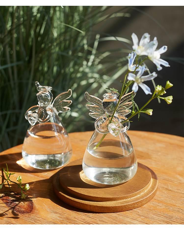 IwaiLoft 手作り 花瓶 ガラス ガラス花瓶 花器 一輪挿し フラワーベース ミニ 小 インテリア おしゃれ 水栽培 ボトル 天使 天 –  茶器・コーヒー用品を選ぶ - IwaiLoft